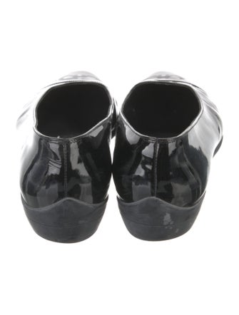 Salvatore Ferragamo Patent Leather Bow Accents Flats