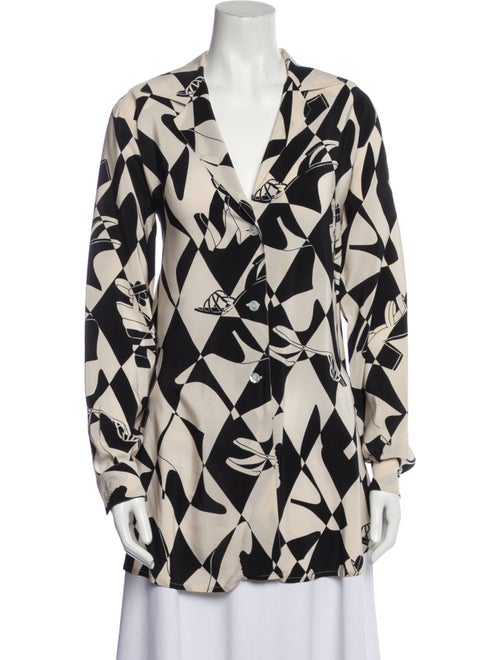 Salvatore Ferragamo Printed V-Neck Tunic