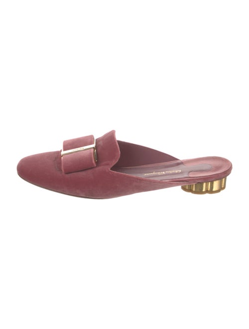 Salvatore Ferragamo Vara Bow Accent Velvet Mules
