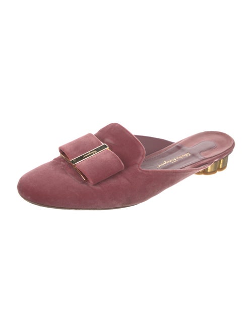 Salvatore Ferragamo Vara Bow Accent Velvet Mules
