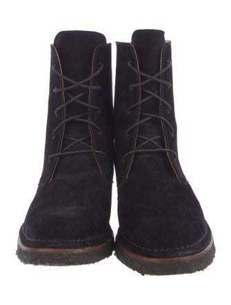 Salvatore Ferragamo Suede Combat Boots