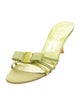 Salvatore Ferragamo Leather Bow Accents Slides