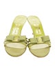Salvatore Ferragamo Leather Bow Accents Slides