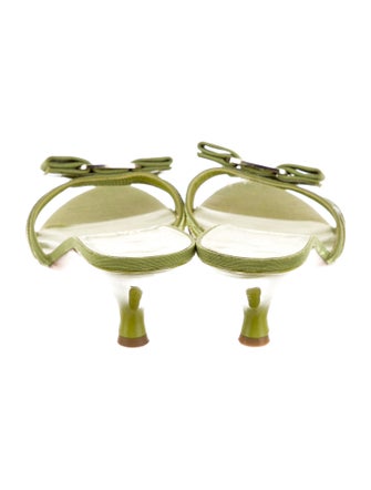 Salvatore Ferragamo Leather Bow Accents Slides