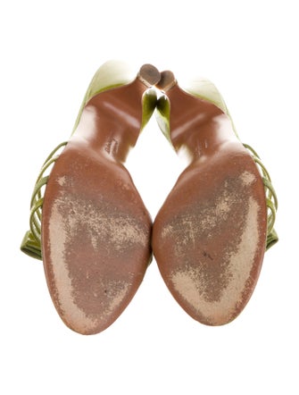 Salvatore Ferragamo Leather Bow Accents Slides