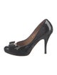 Salvatore Ferragamo Patent Leather Bow Accents Pumps