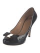 Salvatore Ferragamo Patent Leather Bow Accents Pumps