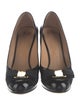 Salvatore Ferragamo Patent Leather Bow Accents Pumps