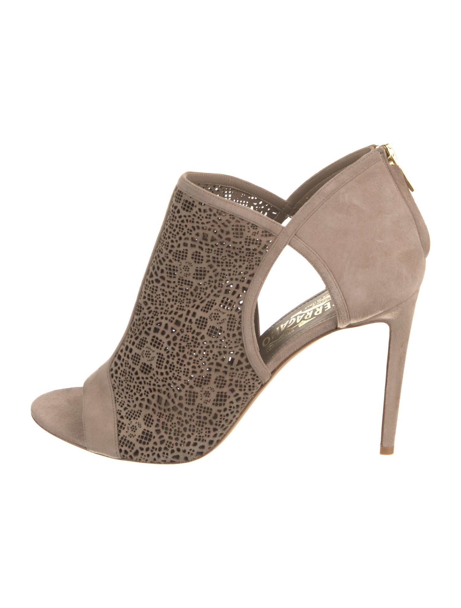 Salvatore Ferragamo Suede Lasercut Accents D'Orsay Pumps