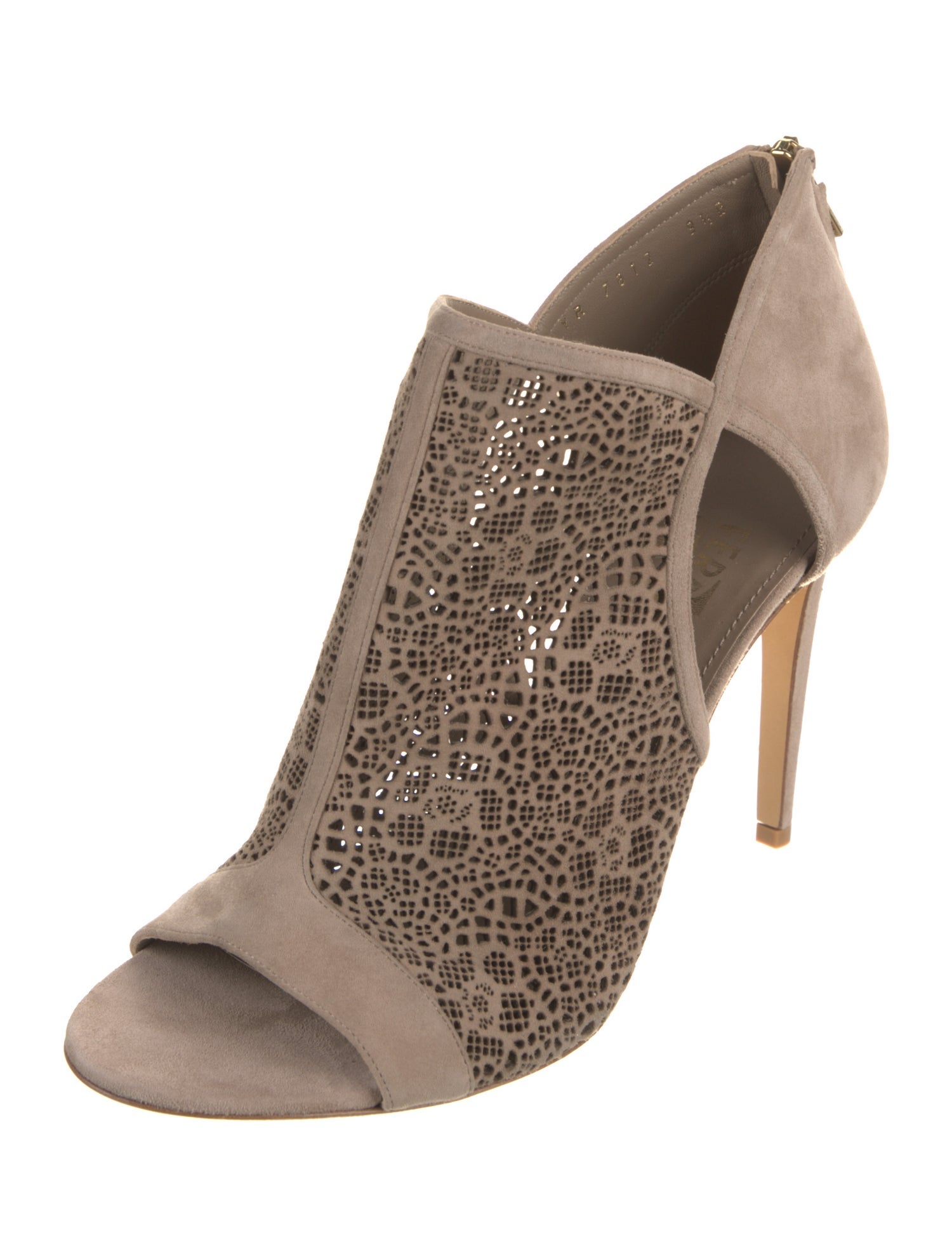 Salvatore Ferragamo Suede Lasercut Accents D'Orsay Pumps