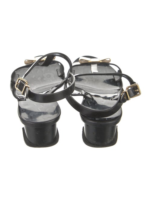 Salvatore Ferragamo Rubber Bow Accents T-Strap Sandals