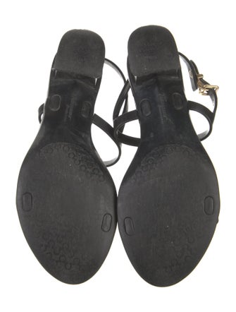 Salvatore Ferragamo Rubber Bow Accents T-Strap Sandals