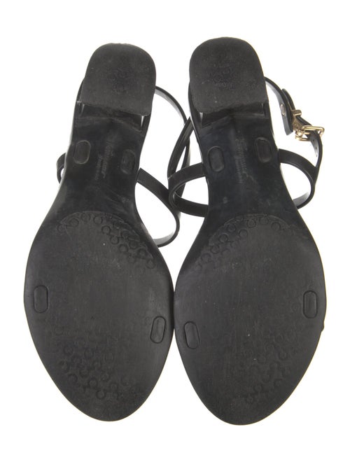 Salvatore Ferragamo Rubber Bow Accents T-Strap Sandals