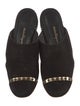 Salvatore Ferragamo Suede Chain-Link Accents Mules