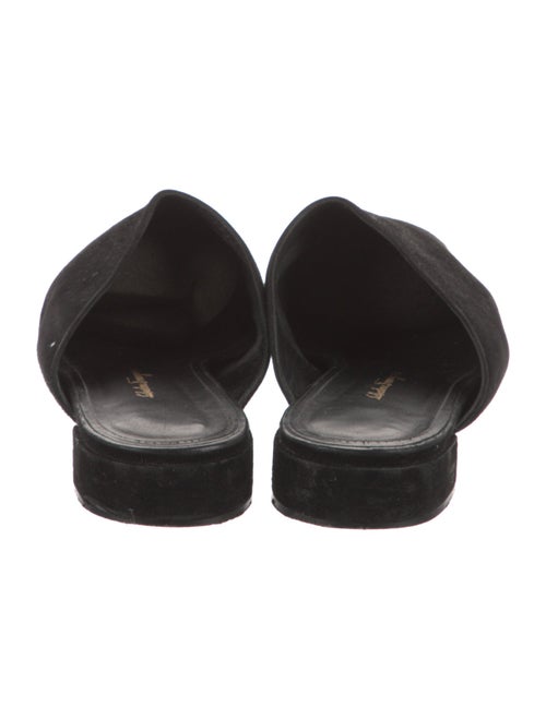 Salvatore Ferragamo Suede Chain-Link Accents Mules