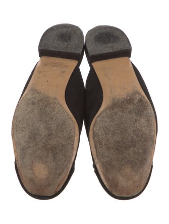 Salvatore Ferragamo Suede Chain-Link Accents Mules