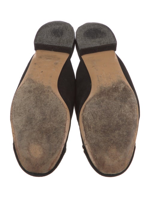 Salvatore Ferragamo Suede Chain-Link Accents Mules