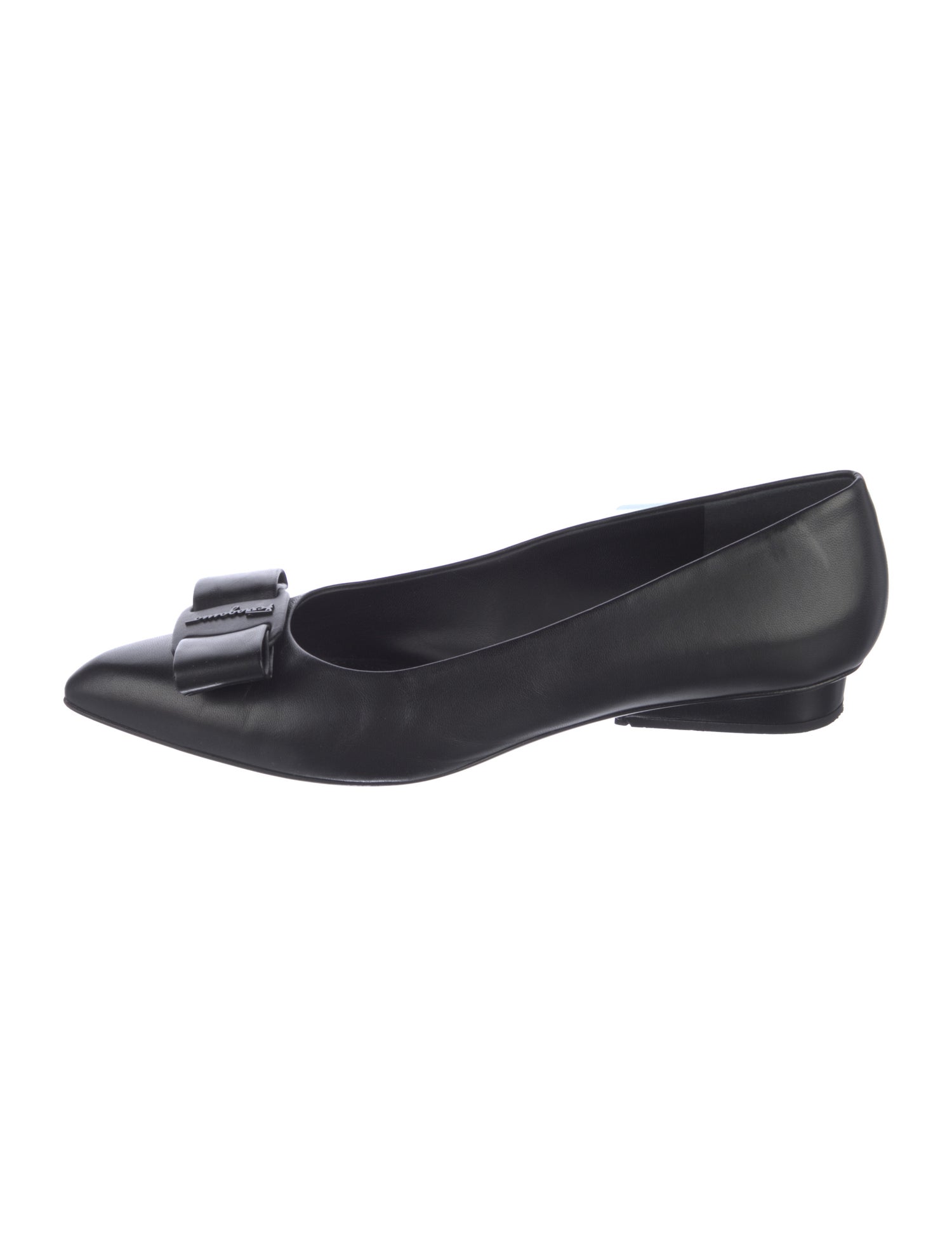 Salvatore Ferragamo Vara Bow Accent Leather Flats
