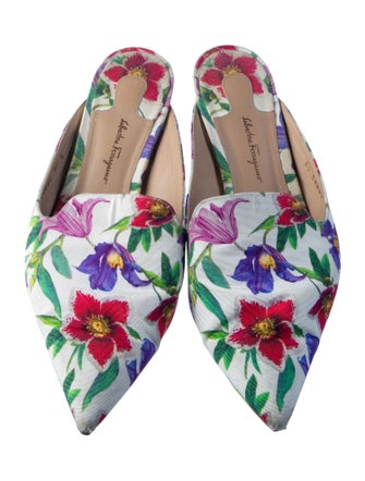 Salvatore Ferragamo Floral Print Mules