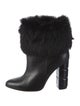 Salvatore Ferragamo Leather Fur Trim Boots