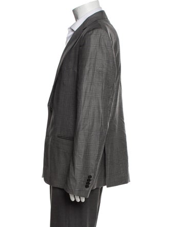 Salvatore Ferragamo Wool Plaid Print Blazer