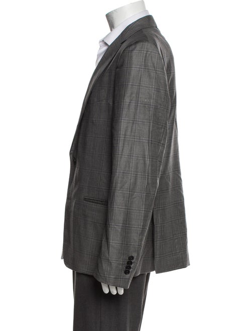 Salvatore Ferragamo Wool Plaid Print Blazer