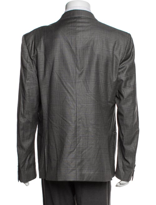 Salvatore Ferragamo Wool Plaid Print Blazer