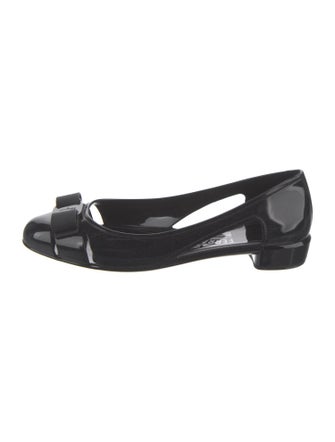 Salvatore Ferragamo Rubber Bow Accents Flats