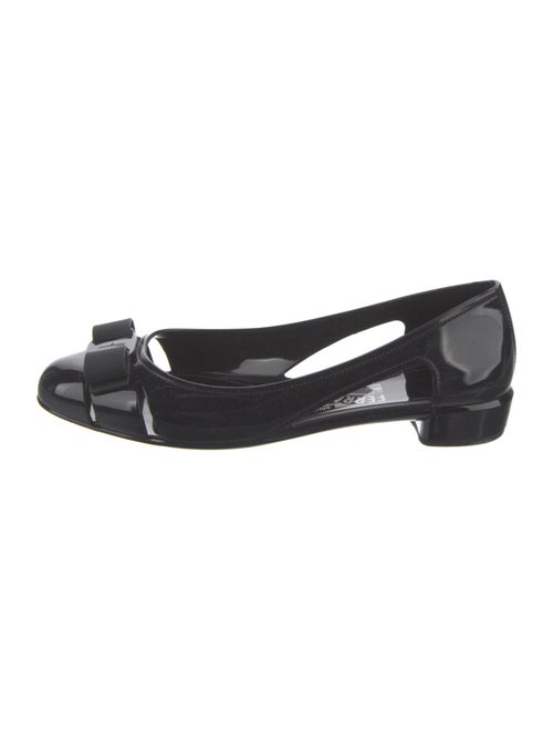 Salvatore Ferragamo Rubber Bow Accents Flats