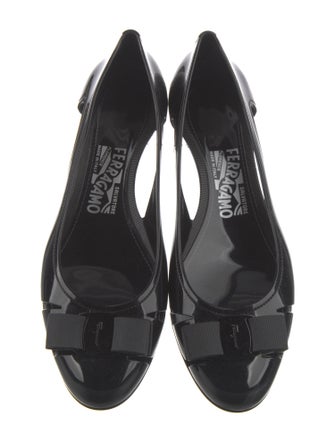 Salvatore Ferragamo Rubber Bow Accents Flats