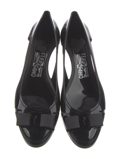 Salvatore Ferragamo Rubber Bow Accents Flats