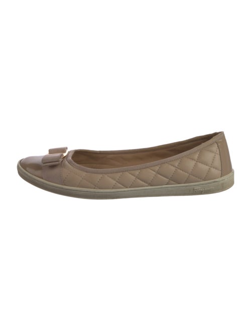 Salvatore Ferragamo Quilted Pattern Leather Flats
