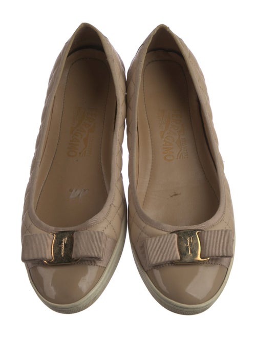 Salvatore Ferragamo Quilted Pattern Leather Flats