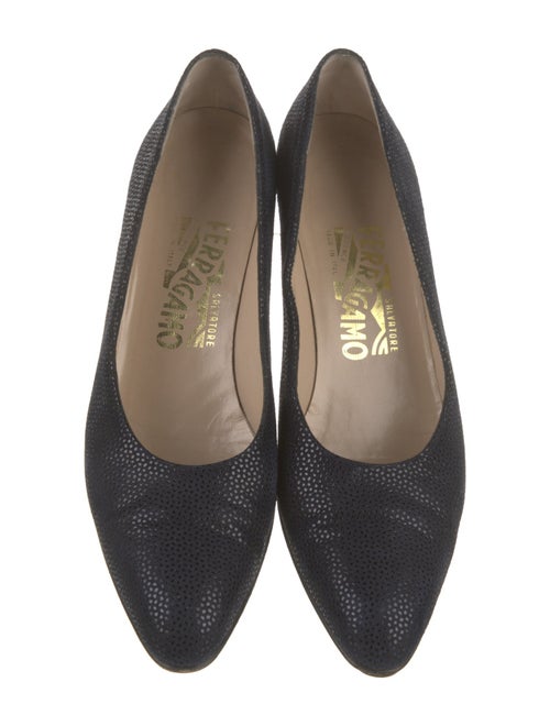 Salvatore Ferragamo Suede Leather Trim Embellishment Pumps