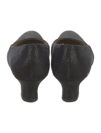 Salvatore Ferragamo Suede Leather Trim Embellishment Pumps