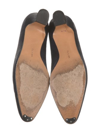 Salvatore Ferragamo Suede Leather Trim Embellishment Pumps
