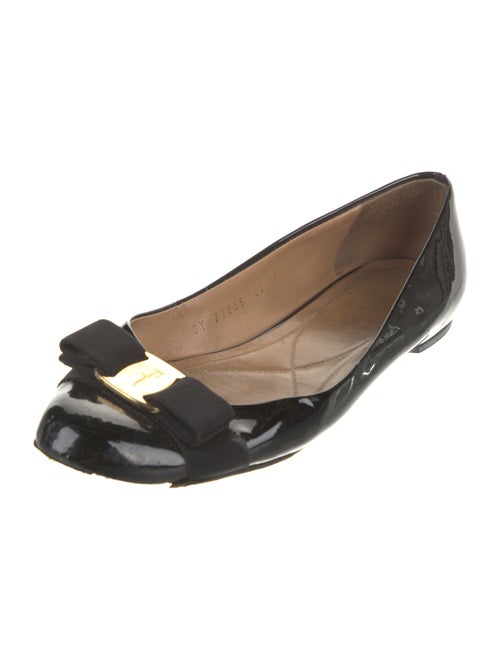 Salvatore Ferragamo Vara Bow Accent Patent Leather Flats