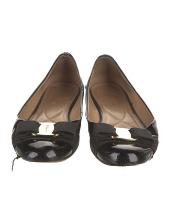 Salvatore Ferragamo Vara Bow Accent Patent Leather Flats