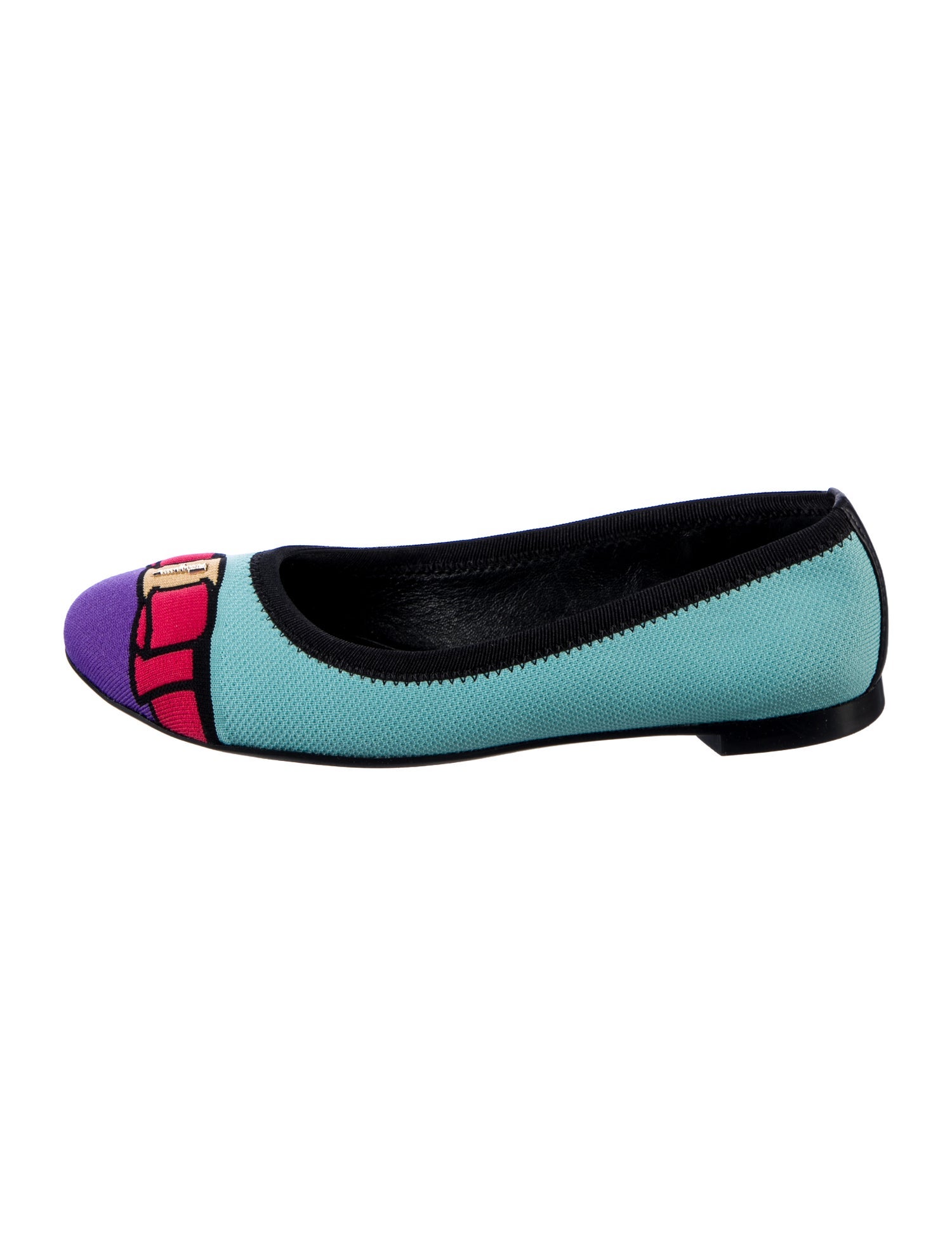 Salvatore Ferragamo Canvas Printed Ballet Flats