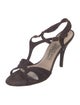 Salvatore Ferragamo Suede Animal Print T-Strap Sandals