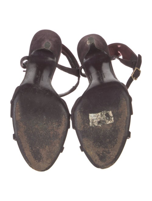 Salvatore Ferragamo Suede Animal Print T-Strap Sandals