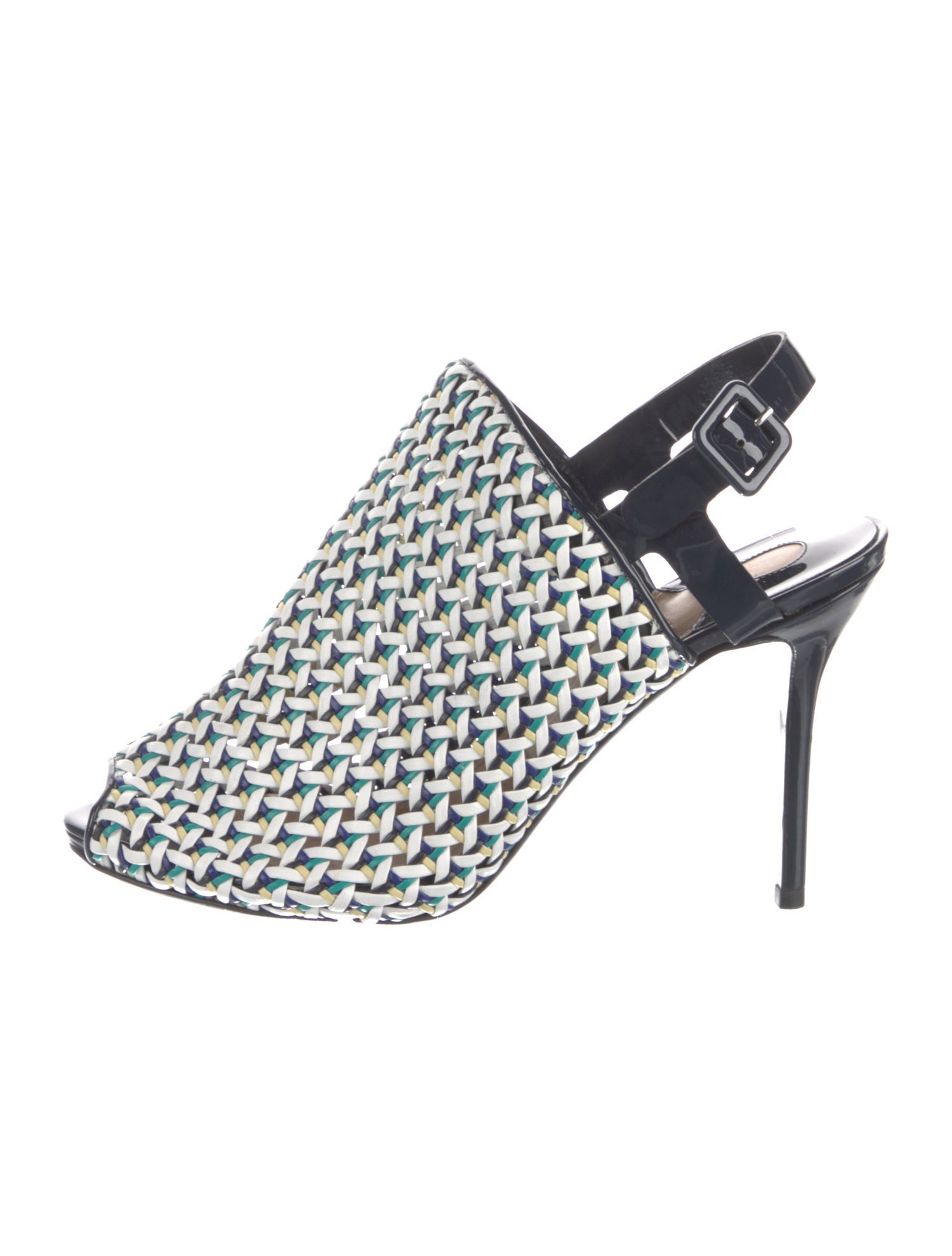 Salvatore Ferragamo Leather Patterned Slingback Sandals