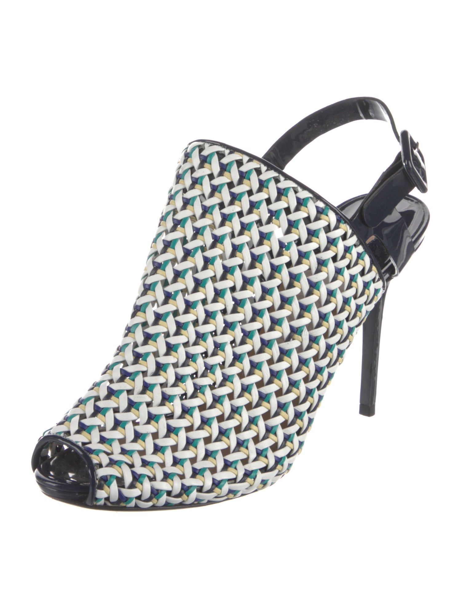 Salvatore Ferragamo Leather Patterned Slingback Sandals