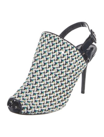 Salvatore Ferragamo Leather Patterned Slingback Sandals