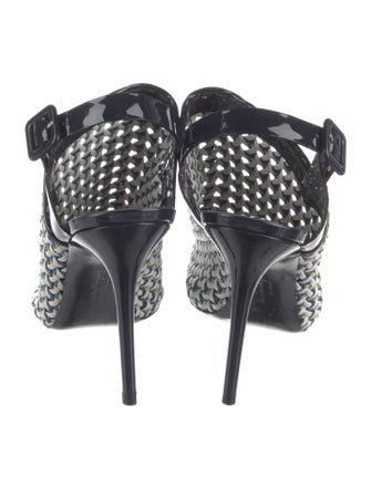 Salvatore Ferragamo Leather Patterned Slingback Sandals
