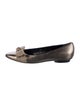 Salvatore Ferragamo Leather Bow Accents Flats
