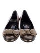 Salvatore Ferragamo Leather Bow Accents Flats