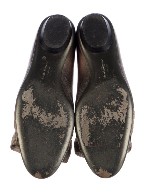 Salvatore Ferragamo Leather Bow Accents Flats