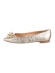 Salvatore Ferragamo Leather Bow Accents Ballet Flats
