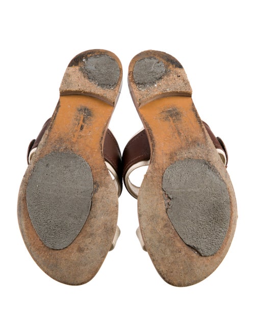 Salvatore Ferragamo Gancini Logo Leather Slides